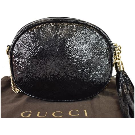 gucci mini chain crossbody|GUCCI Pebbled Calfskin Mini Soho Chain Bag Black.